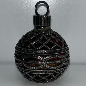 Godinger Holiday Collection Silver Plated Filigree Shaker Ornament Red Glass 3”